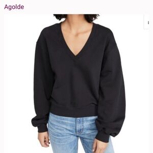 Agolde black V-Neck Sweatshirt